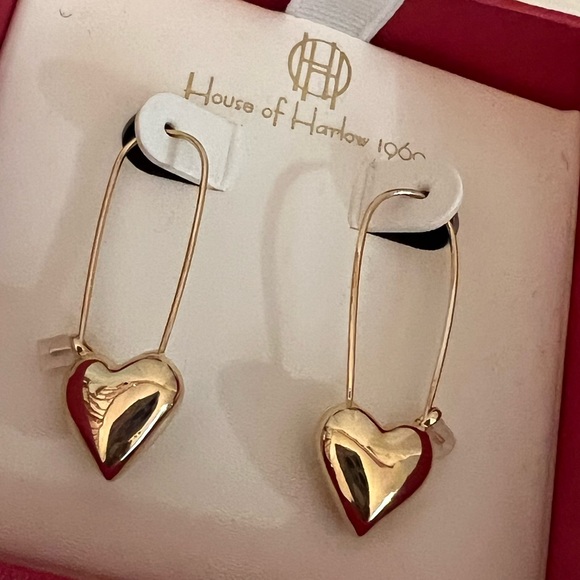 House of Harlow 1960 Hanging Heart Earrings - Picture 3 of 3
